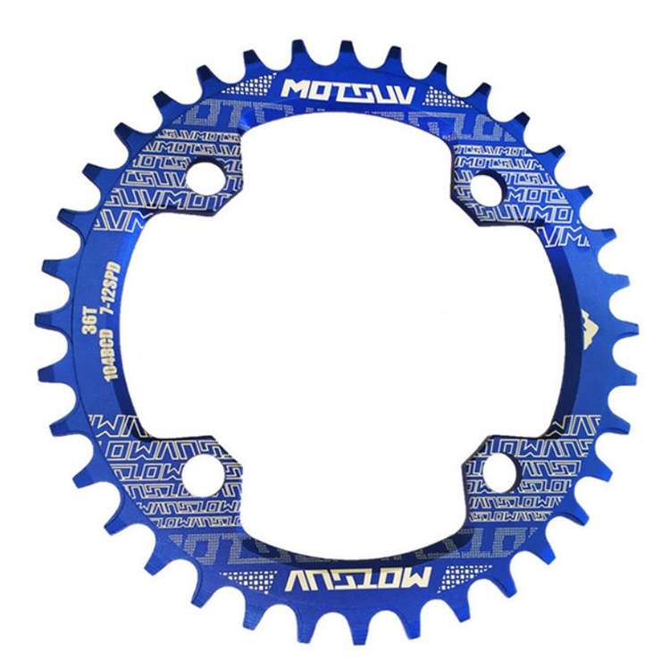 MOTSUV Narrow Wide Chainring MTB Bicycle 104BCD Tooth Plate Parts(Blue)