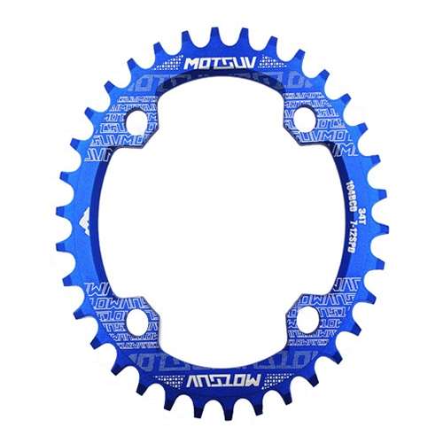 MOTSUV Narrow Wide Chainring MTB Bicycle 104BCD Tooth Plate Parts(Blue)
