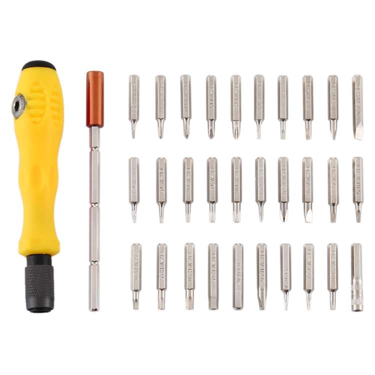 32-in-1 CRV Steel Mobile Phone Disassembly Repair Tool Multi-function Combination Scr ... (Yellow)