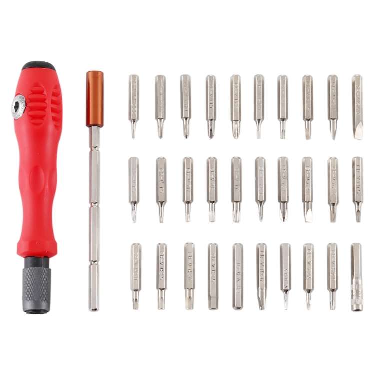 32-in-1 CRV Steel Mobile Phone Disassembly Repair Tool Multi-function Combination Screwd ... (Red)