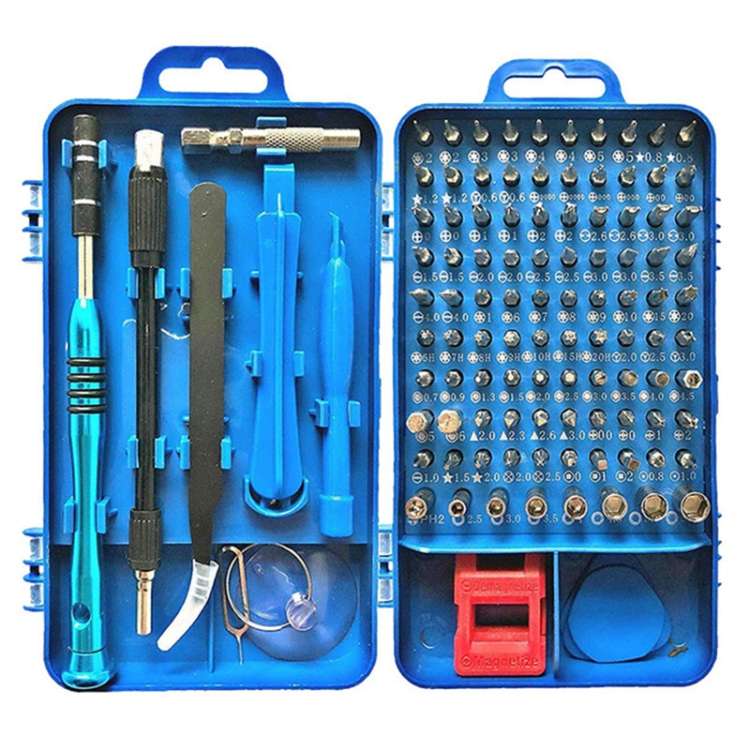 110 in 1 Watch Mobile Phone Disassembly Maintenance Tool Multi-function Chrome Vanadium ... (Blue)
