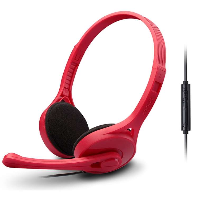 Edifier K550 3.5mm Plug Wired Wire Control Stereo Computer Game Headset with Micro ... (China Red)