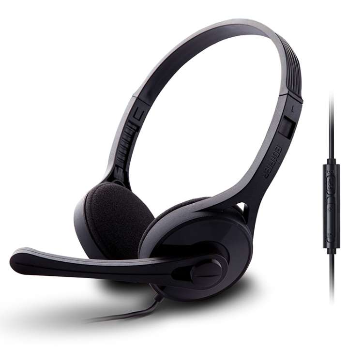 Edifier K550 3.5mm Plug Wired Wire Control Stereo Computer Game Headset with M ... (Elegant Black)