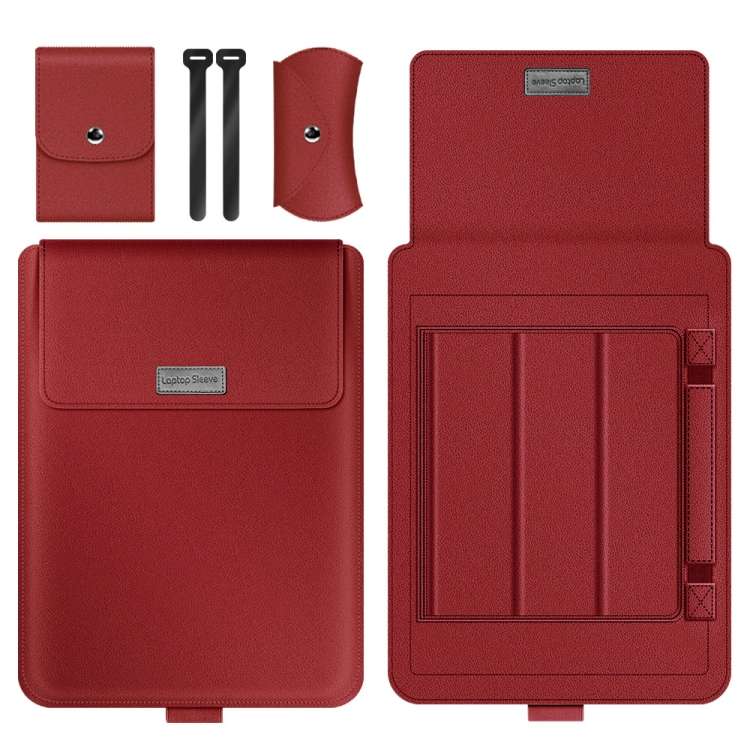 A2 4 in 1 Computer Bracket Liner Bag Storage Bag, Size:13/14 inch(Red)