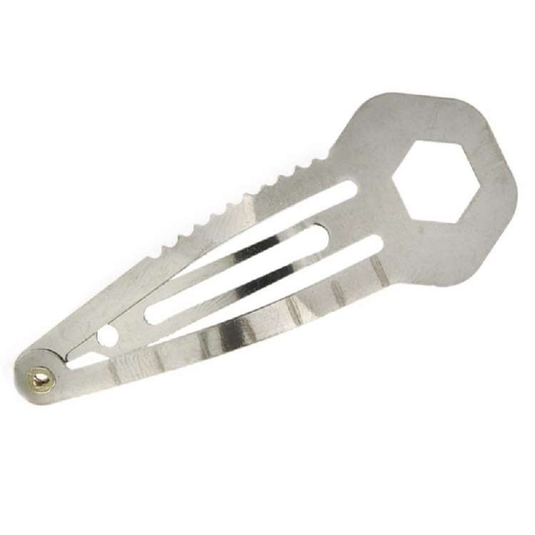 2 PCS 8 in 1 Multifunctional Hair Clip Outdoor Self-Defense First Aid Tool(Silver)