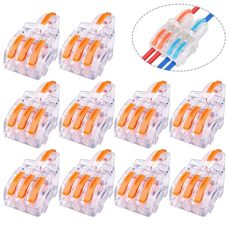 10 PCS Multi-Function Branch Wire Butt Copper Wire Quick Co ... F13 Orange Handle One in Three Out
