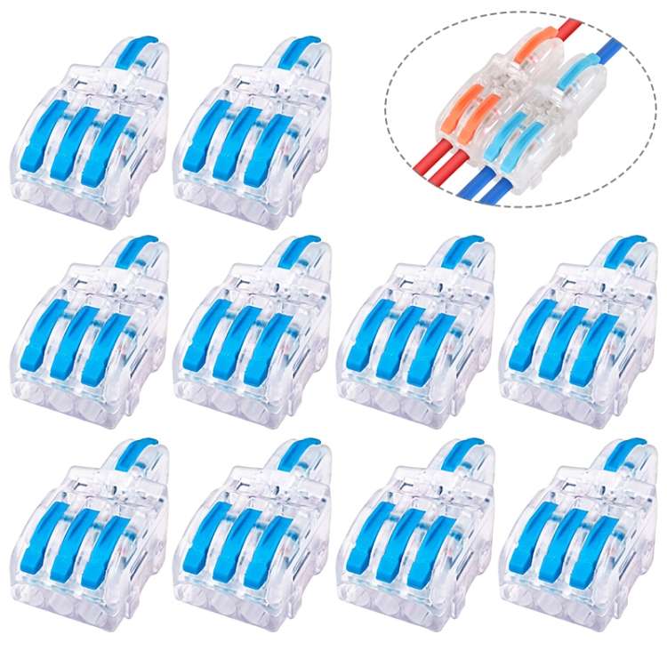 10 PCS Multi-Function Branch Wire Butt Copper Wire Quick Conn ... F13 Blue Handle One in Three Out
