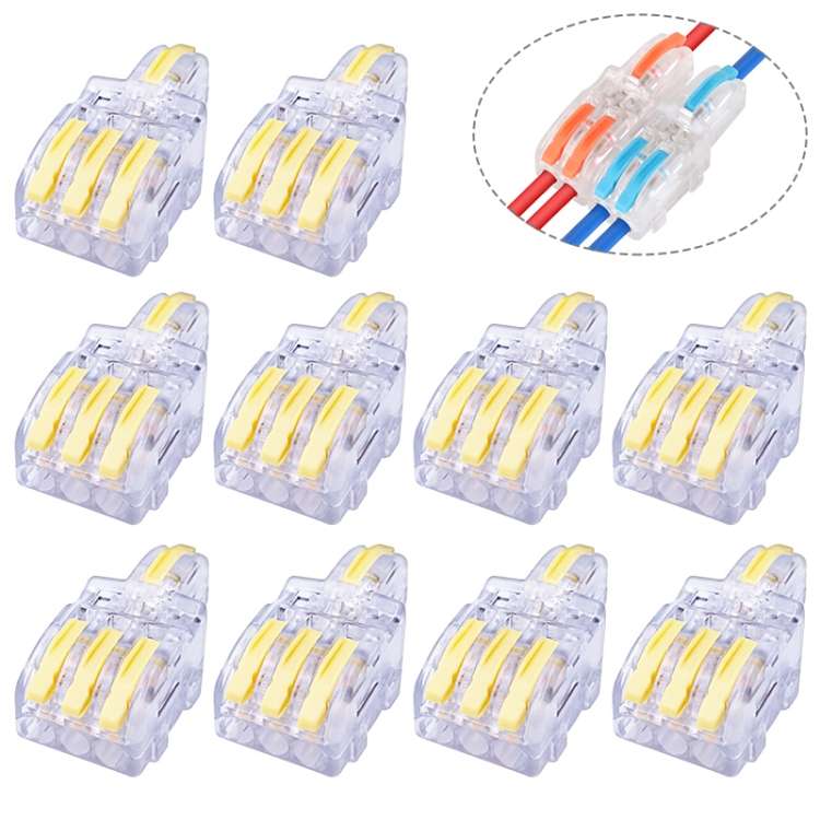 10 PCS Multi-Function Branch Wire Butt Copper Wire Quick Co ... F13 Yellow Handle One in Three Out