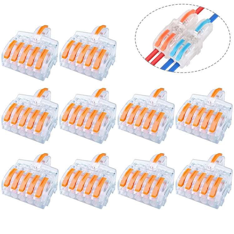 10 PCS Multi-Function Branch Wire Butt Copper Wire Quick Con ... F15 Orange Handle One in Five Out