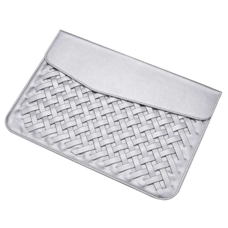 Hand-Woven Computer Bag Notebook Liner Bag, Applicable Model: 12 inch (A1534)(Silver)