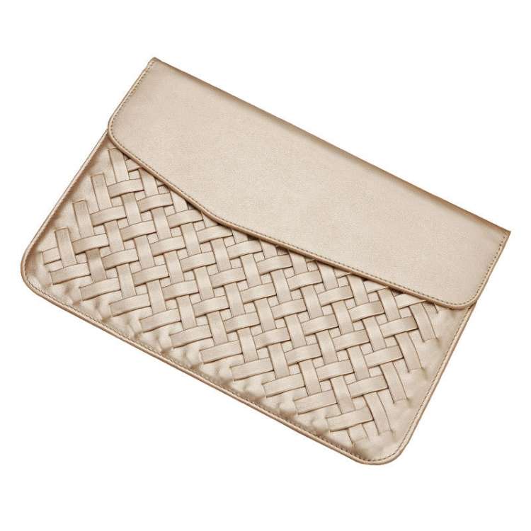 Hand-Woven Computer Bag Notebook Liner Bag, Applicable Model: 15 inch (A1707 / 1990/1 ... (Golden)