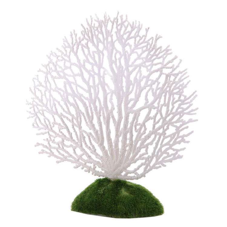 Aquarium Decorative Silicone Fake Coral Fish Tank Artificial Plant Decorative(White)