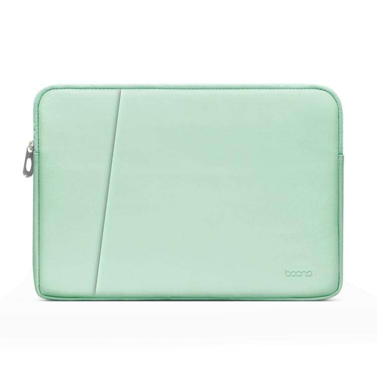Baona BN-Q004 PU Leather Laptop Bag, Colour: Double-layer Mint Green, Size: 15/15.6 inch