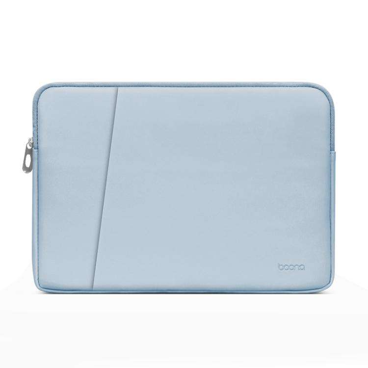 Baona BN-Q004 PU Leather Laptop Bag, Colour: Double-layer Sky Blue, Size: 11/12 inch