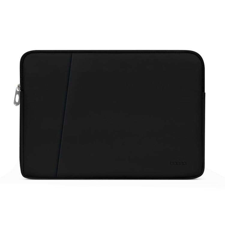 Baona BN-Q004 PU Leather Laptop Bag, Colour: Double-layer Midnight Black, Size: 13/13.3/14 inch