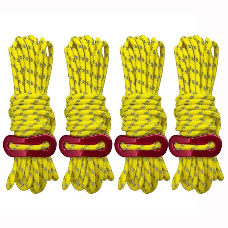 4m x 4 Rolls Outdoor Camping Tent Canopy Wind Rope Luminous Multi-Fun ... (Figure 8 Buckle-Yellow)