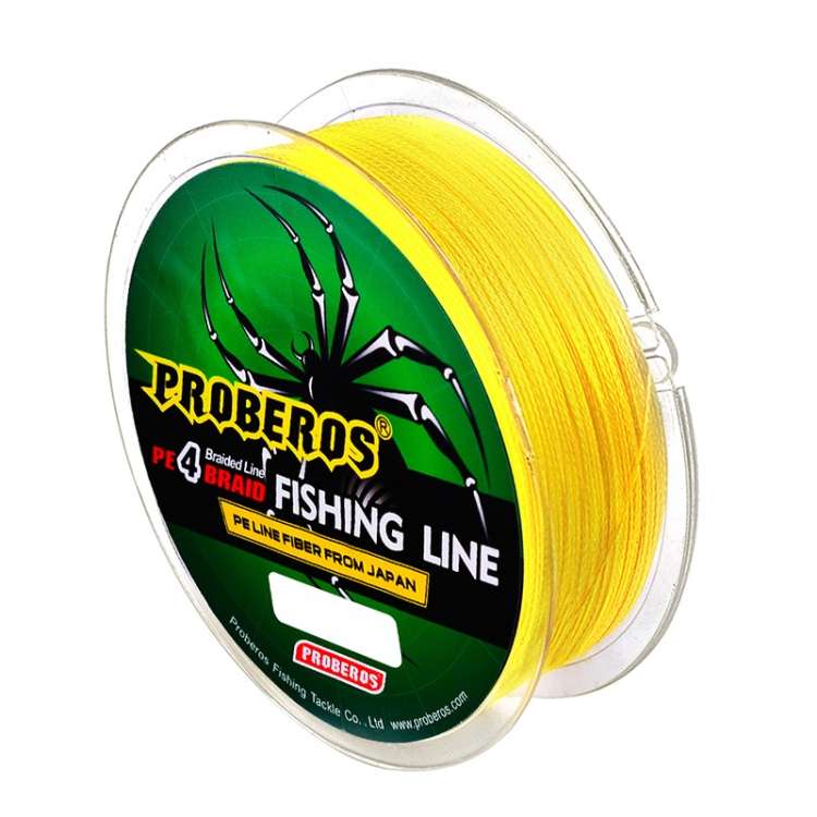 2 PCS PROBEROS 4 Edited 100M Strong Horse Fish Line, Line number: 7.0 / 70lb(Yellow)