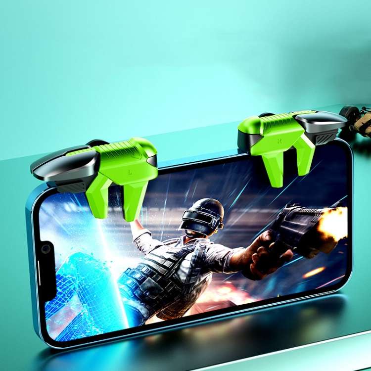 S07 Mechanical Metal Button Six-finger Linkage Gamepad(Green)