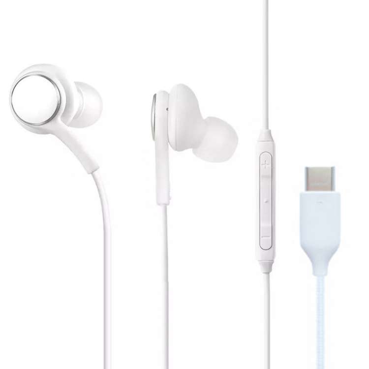115 Type-C Digital Chip Wire-controlled Headphones For Samsung Note 10 (White)