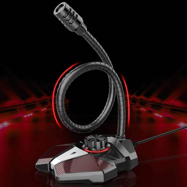 3.5mm JK Omni-directional Pick-up Microphone Built-in Sound Card Flexible Gaming Mic