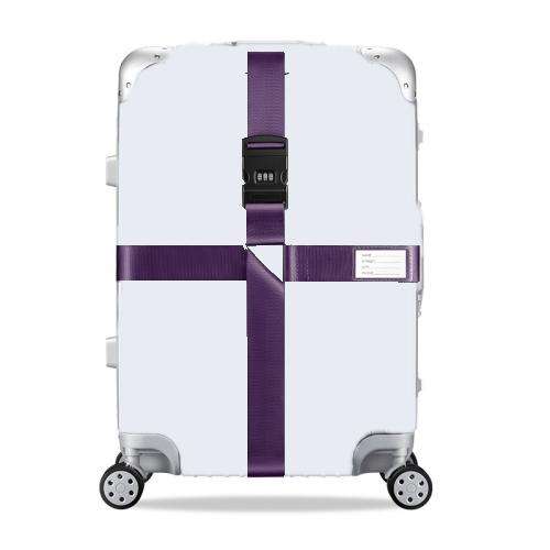 Luggage Reinforcement Straps Fixed Protective Rope With Combination Lock, Color: Purple
