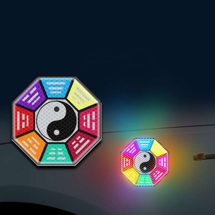 Car Door Anti-Collision Scrape And Rearview Mirror Colorful Safety Warning Reflective Sticker, Sty