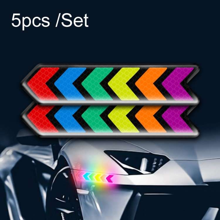 2pcs /Set Car Door Anti-Collision Scrape And Rearview Mirror Colorful Safety Warning Reflective St