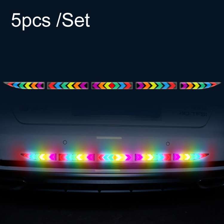 5pcs /Set Car Door Anti-Collision Scrape And Rearview Mirror Colorful Safety Warning Reflective St