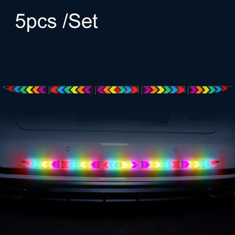 5pcs /Set Car Door Anti-Collision Scrape And Rearview Mirror Colorful Safety Warning Reflective St