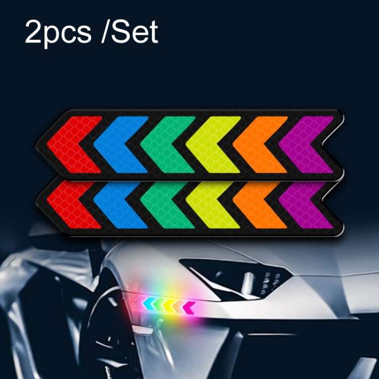 2pcs /Set Car Door Anti-Collision Scrape And Rearview Mirror Colorful Safety Warning Reflective St
