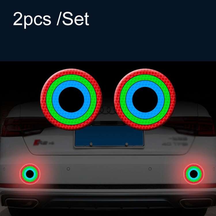 2pcs /Set Car Door Anti-Collision Scrape And Rearview Mirror Colorful Safety Warning Reflective St