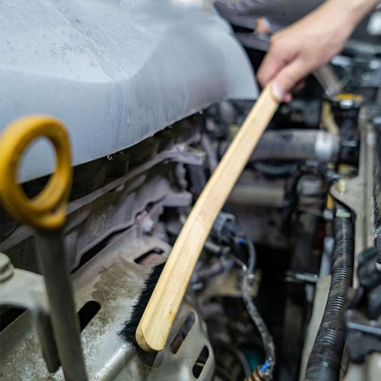 Automotive Steel Ring Washing Long Bamboo Brush Engine Cleaning ... (Straight Bend Mixed Delivery)