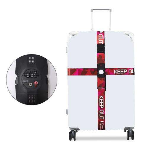 Luggage Cross Customs Lock Binding Strap, Color: Keep Out Red (TSA)