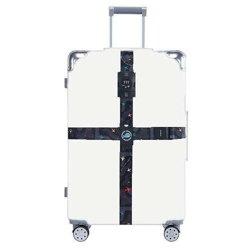 Luggage Cross Flying Landmark Customs Binding Belt, Color: TSA Black
