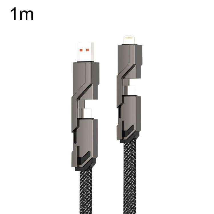 Mechatronic 4 In 1 Charging Cable Cell Phone Fast Charging Data Cords, Length: 1m(Black)