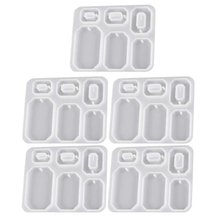 5pcs DIY Crystal Epoxy Earrings Silicone Mold Pendant Jewelry Mold, Spec: Block
