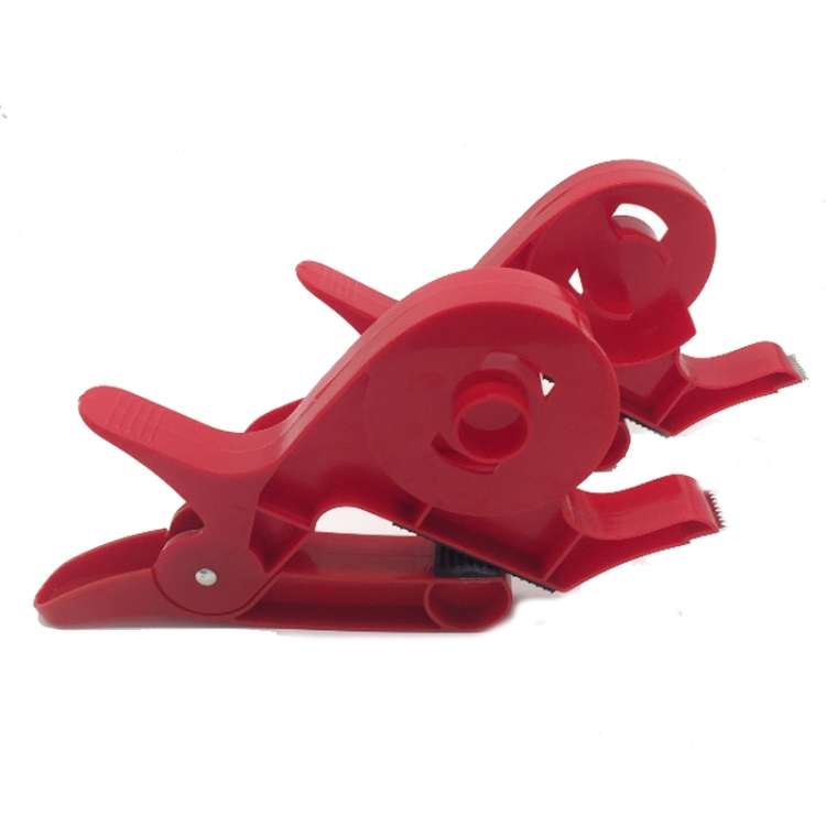 2pcs /Pack Wrapping Paper Holder Table Clamps with Integrated Tape Dispensers(Red)