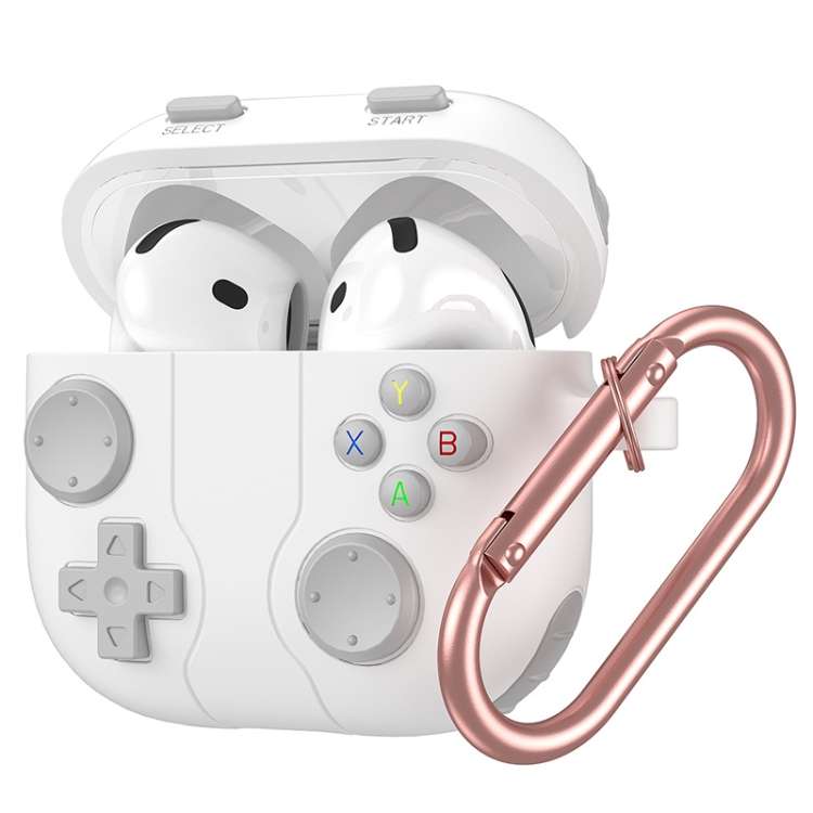 For AirPods 4 Gaming Console Styling Silicone Earphone Protective Case(White)
