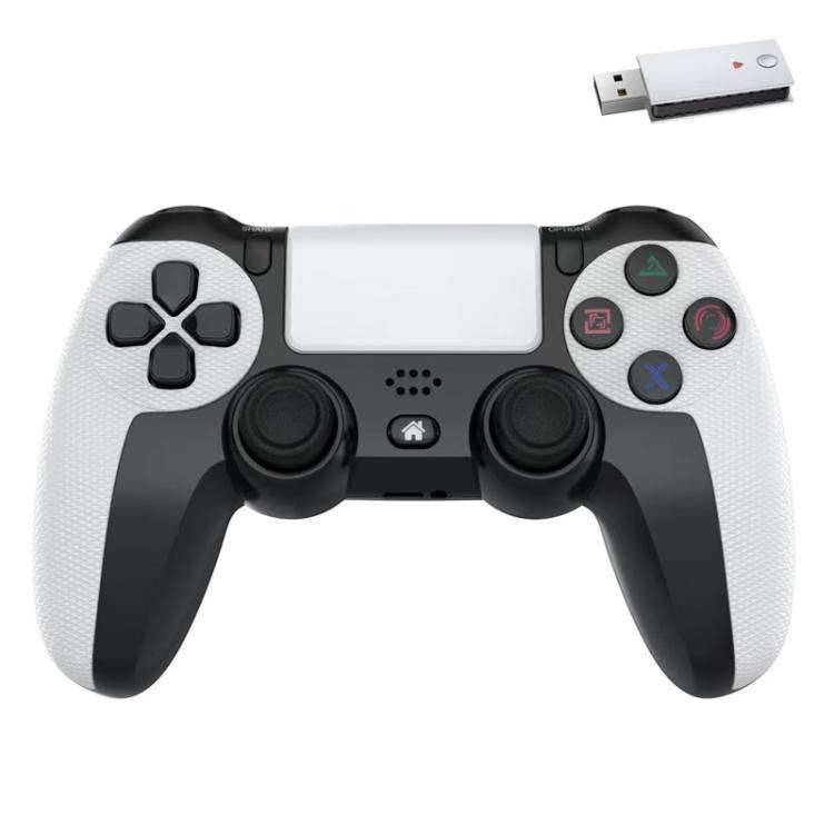 2.4G Dual Motor Dual Vibration 6-Axis Wireless Gamepad For PS4 / PS5 / Android / iOS / PC(White)