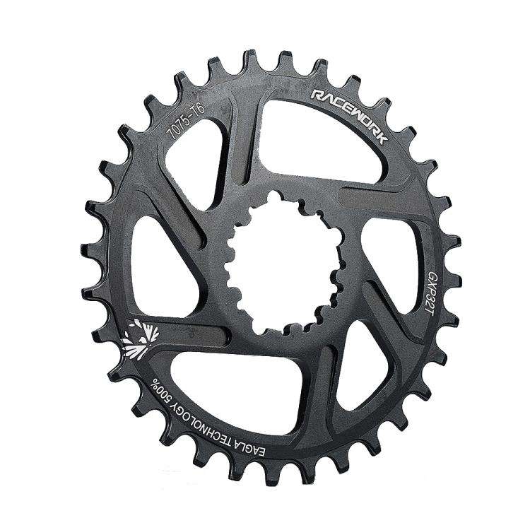 RACEWORK 7075-T6 For SRAM Mountain Bike Single Plate Round Bicycle Sprocket, Spec: 3mm 32T