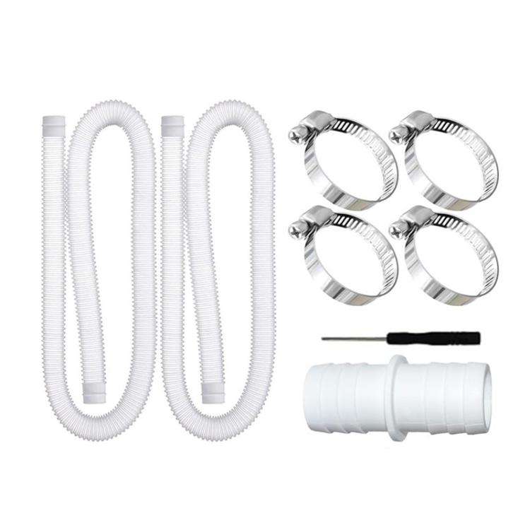 32mm Pool Hose + Connector + Screwdriver For Intex 300 GPH/530 GPH, Length: 1m White Hose