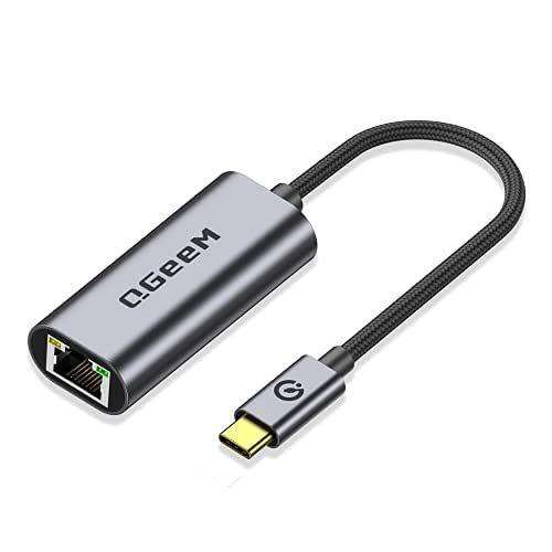 QGeeM USB-C/Type-C To RJ45 LAN Converter Gigabit Ethernet Adapter for Laptop, PC, Smartphone, Plug