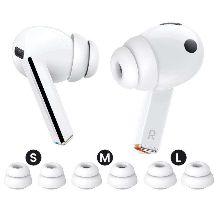 For Samsung Galaxy Buds3 Pro AhaStyle DD09 3pairs S+M+L Silicone Earbuds Earphone Prot ... (White)