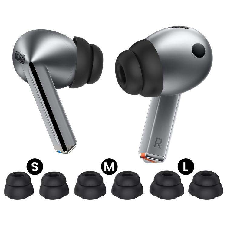 For Samsung Galaxy Buds3 Pro AhaStyle DD09 3pairs S+M+L Silicone Earbuds Earphone Prot ... (Black)