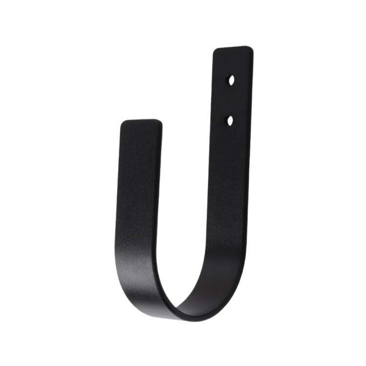 1pc Wall-Mounted U-Shaped Metal Curtain Storage Hook with Cylindrical Paper Towel Holder