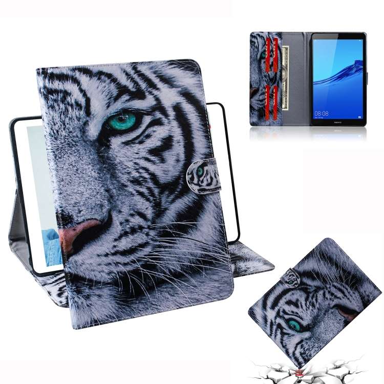 Tiger Pattern Horizontal Flip Leather Case for Huawei MediaPad M5 Lite 8 / Honor Tab 5, with Holde