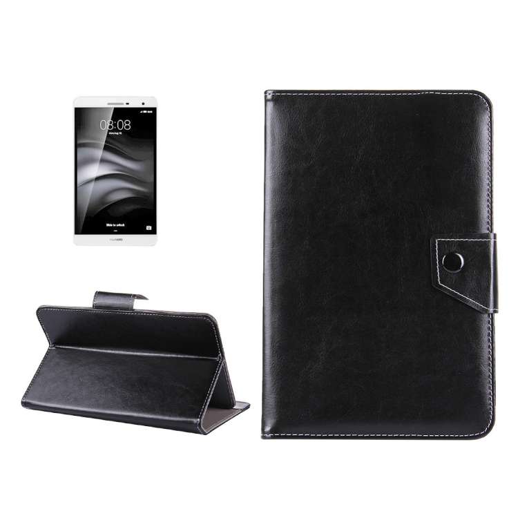 7 inch Tablets Leather Case Crazy Horse Texture Protective Case Shell with Holder for ... (Black)
