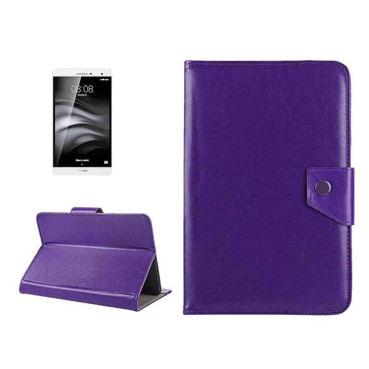 7 inch Tablets Leather Case Crazy Horse Texture Protective Case Shell with Holder for ... (Purple)