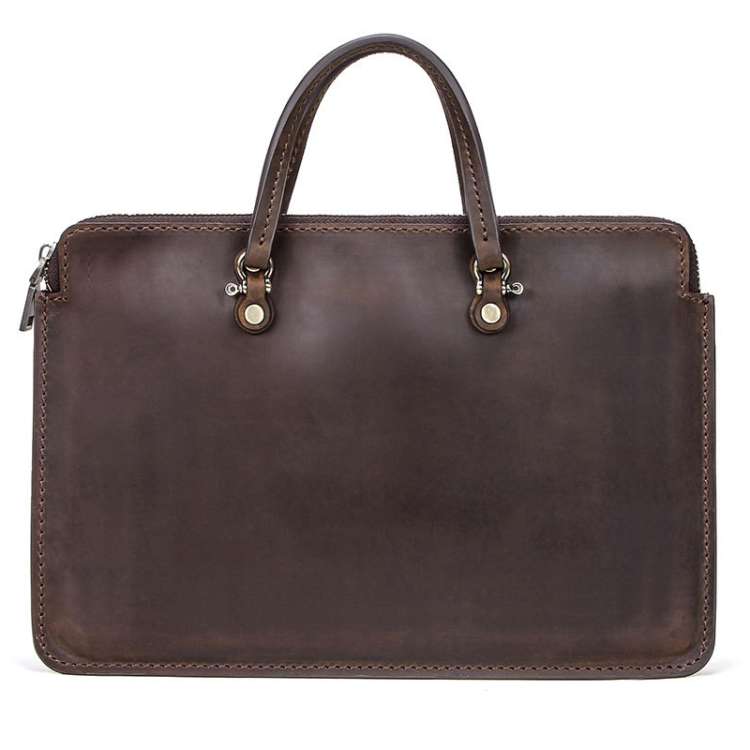 CF3004 For Macbook Pro 15 inch Retro Crazy Horse Texture Zipper Multifunctional Lapto ... (Coffee)