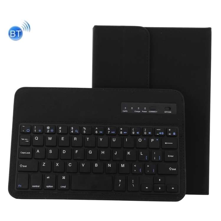 Universal Bluetooth V3.0 Keyboard Detachable PU Leather Tablet Case for 7-8 inch Tablet PC(Black)